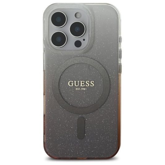 MagSafe-deksel for Apple iPhone 16 Pro, Guess, IML Glitter Gradient, Brun