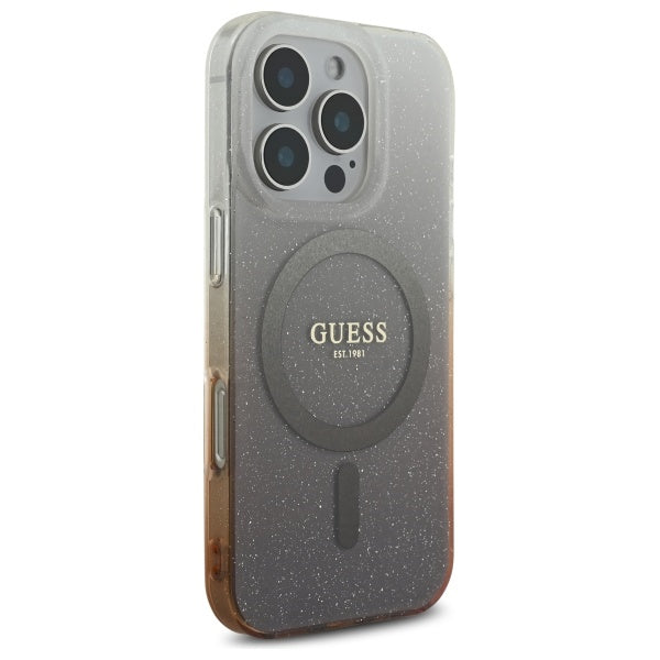 MagSafe-deksel for Apple iPhone 16 Pro, Guess, IML Glitter Gradient, Brun
