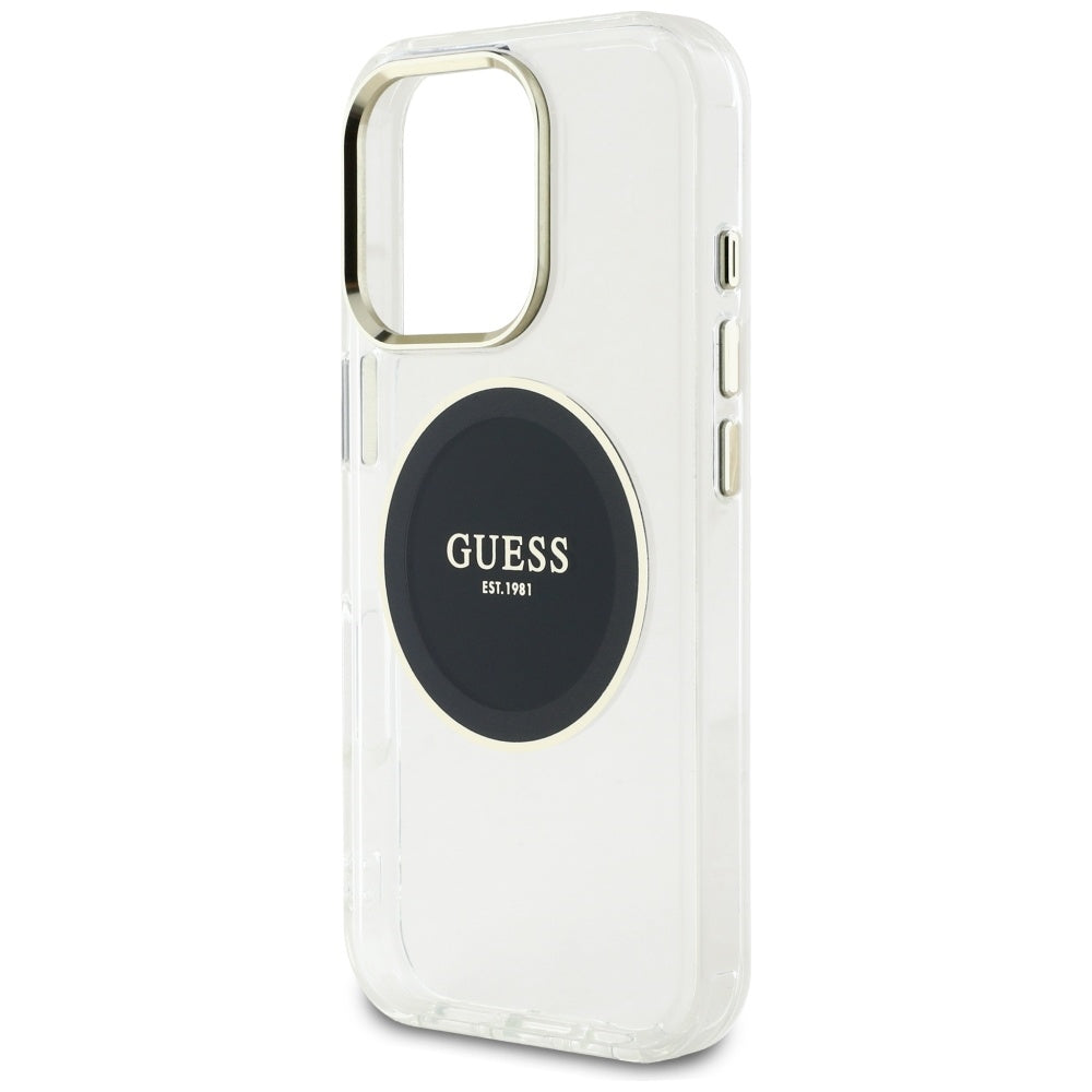 MagSafe-deksel for Apple iPhone 16 Pro, Guess, IML Metal Colored Circle, Svart