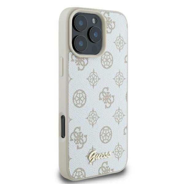 MagSafe-deksel for Apple iPhone 16 Pro, Guess, Peony Script, Hvit