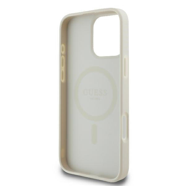 MagSafe-deksel for Apple iPhone 16 Pro, Guess, Peony Script, Hvit