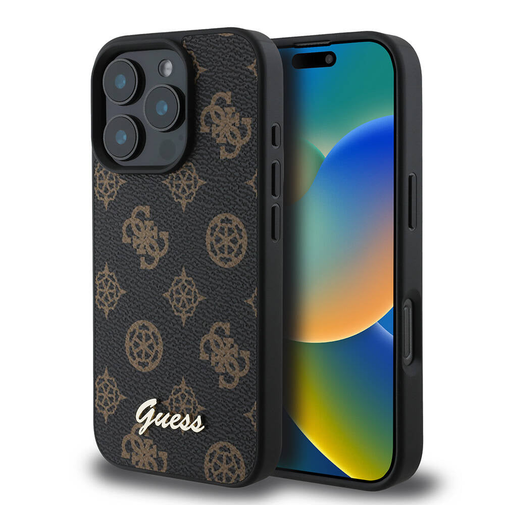 MagSafe-deksel for Apple iPhone 16 Pro, Guess, Peony Script, Svart