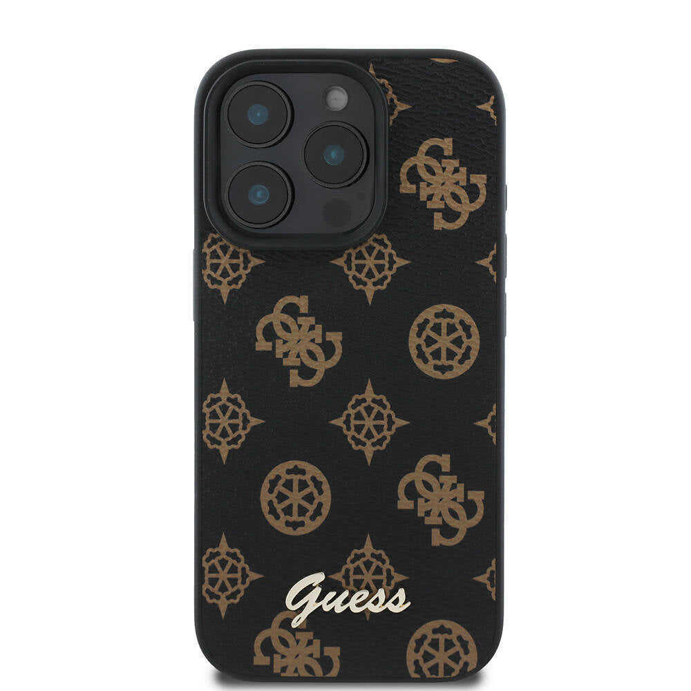 MagSafe-deksel for Apple iPhone 16 Pro, Guess, Peony Script, Svart