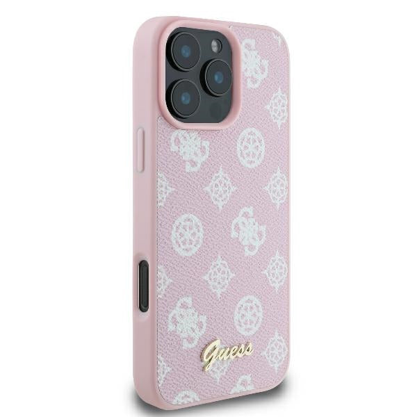 MagSafe-deksel for Apple iPhone 16 Pro, Guess, Peony Script, Rosa