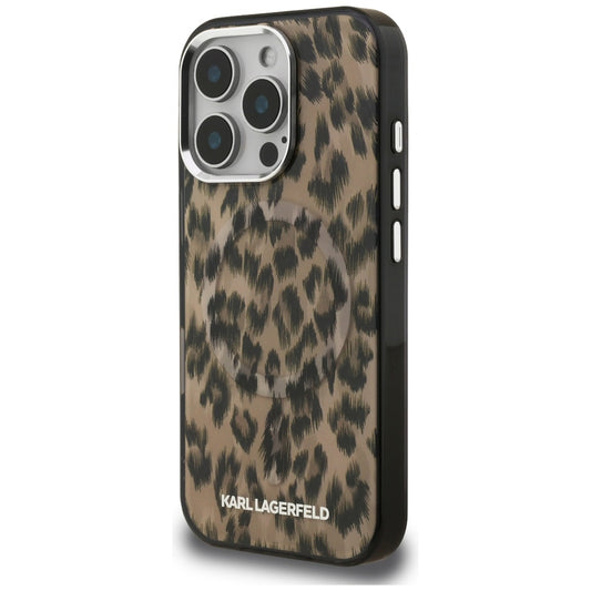 MagSafe-deksel for Apple iPhone 16 Pro, Karl Lagerfeld, IML Leopard-mønster, Brun