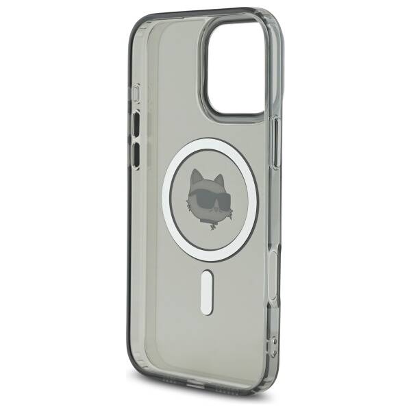 MagSafe-deksel for Apple iPhone 16 Pro, Karl Lagerfeld, IML Metal Choupette's Head, Svart