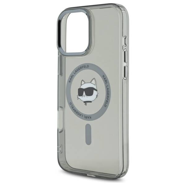 MagSafe-deksel for Apple iPhone 16 Pro, Karl Lagerfeld, IML Metal Choupette's Head, Svart