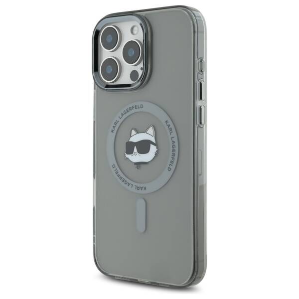 MagSafe-deksel for Apple iPhone 16 Pro, Karl Lagerfeld, IML Metal Choupette's Head, Svart