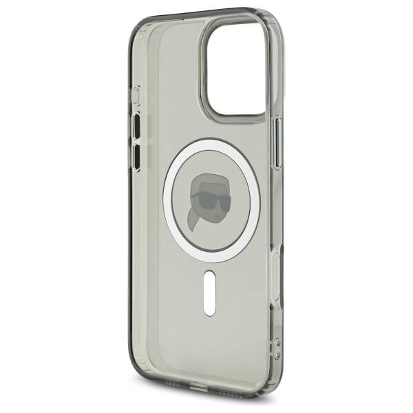 MagSafe-deksel for Apple iPhone 16 Pro, Karl Lagerfeld, IML Metal Karl's Head, Svart