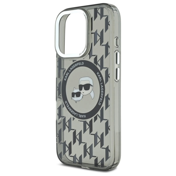 MagSafe-deksel for Apple iPhone 16 Pro, Karl Lagerfeld, IML Monogram Karl & Choupette's Heads, Svart