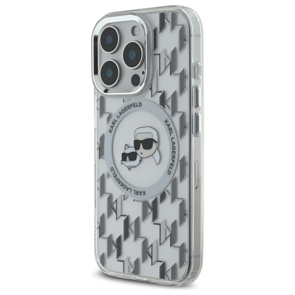 MagSafe-deksel for Apple iPhone 16 Pro, Karl Lagerfeld, IML Monogram Karl & Choupette's Heads, Gjennomsiktig