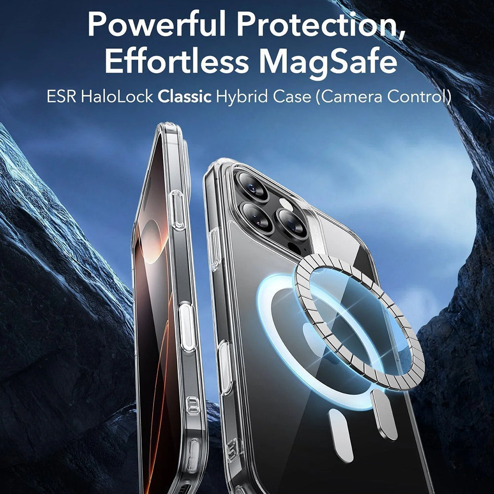 MagSafe-deksel for Apple iPhone 16 Pro Max, ESR, Classic Hybrid Slide, Svart Transparent