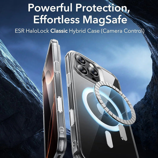 MagSafe-deksel for Apple iPhone 16 Pro Max, ESR, Classic Hybrid Slide, Svart Transparent