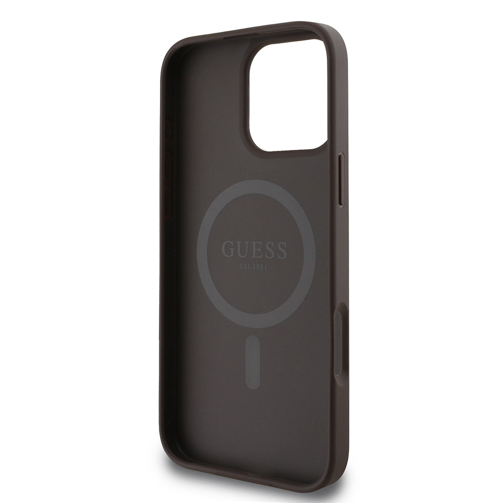 MagSafe-deksel for Apple iPhone 16 Pro Max, Guess, 4G Printed Stripes, Brun