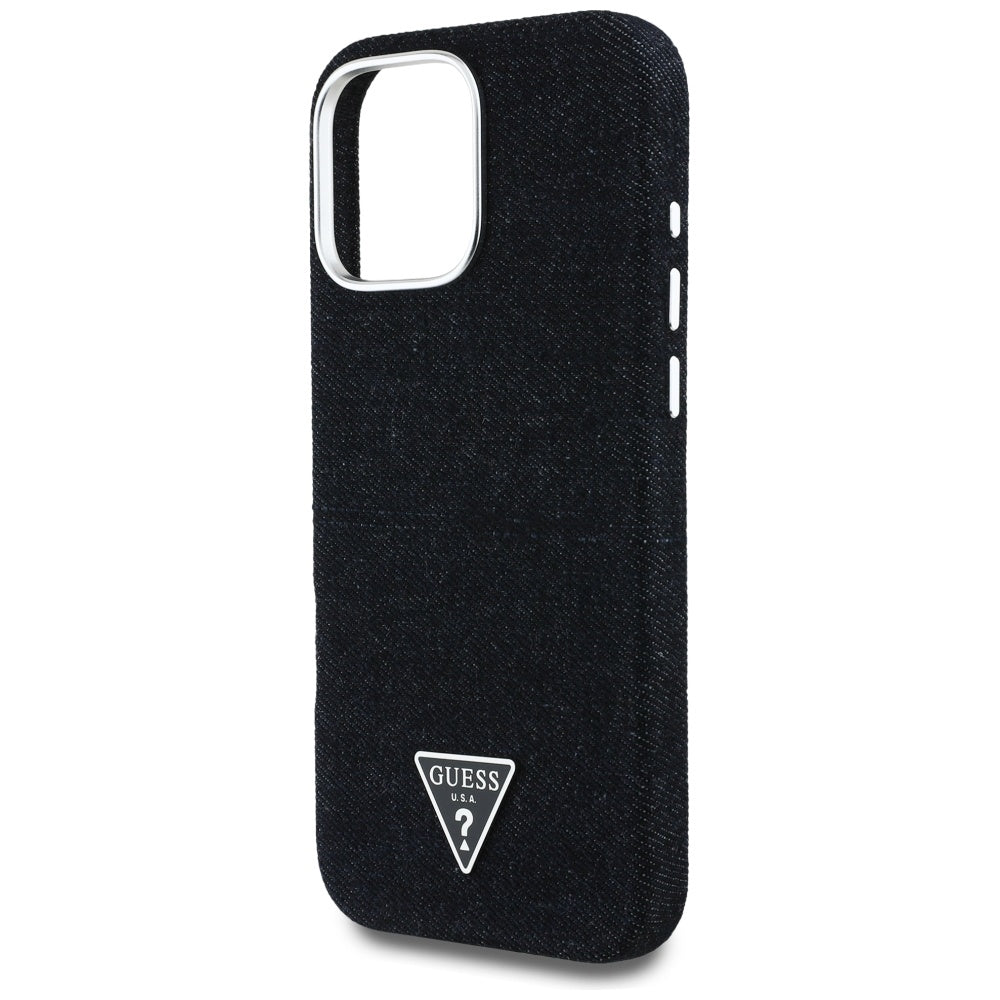 MagSafe deksel for Apple iPhone 16 Pro Max, Guess, Denim Triangle Logo, Svart