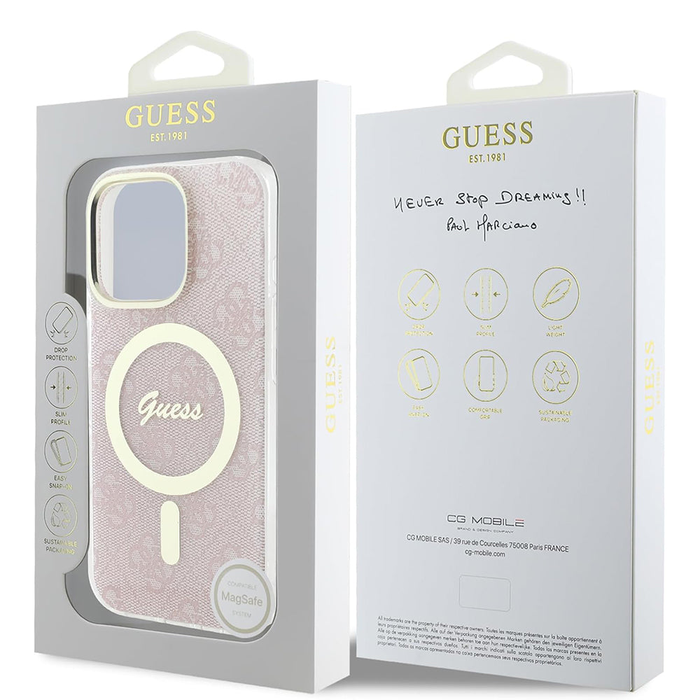 MagSafe-deksel for Apple iPhone 16 Pro Max, Guess, IML 4G, Rosa