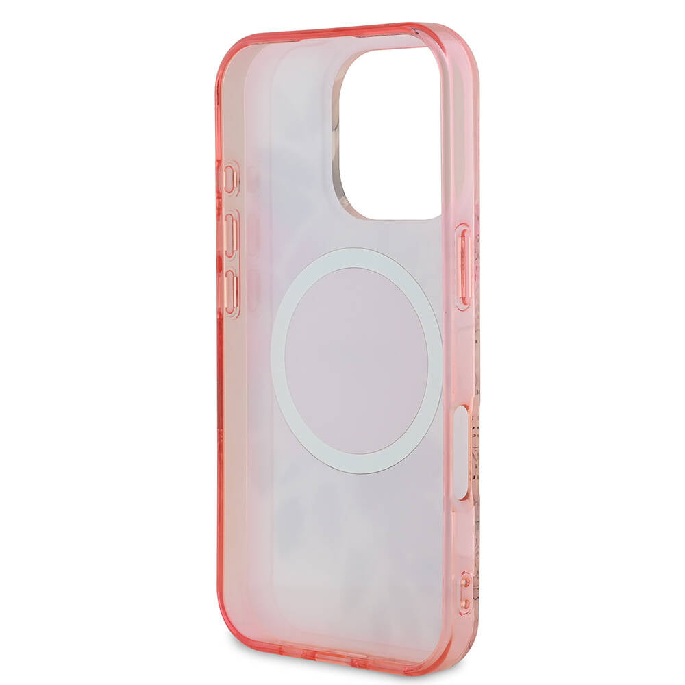 MagSafe-deksel for Apple iPhone 16 Pro Max, Guess, IML Flower & Tonal Circle, Rosa
