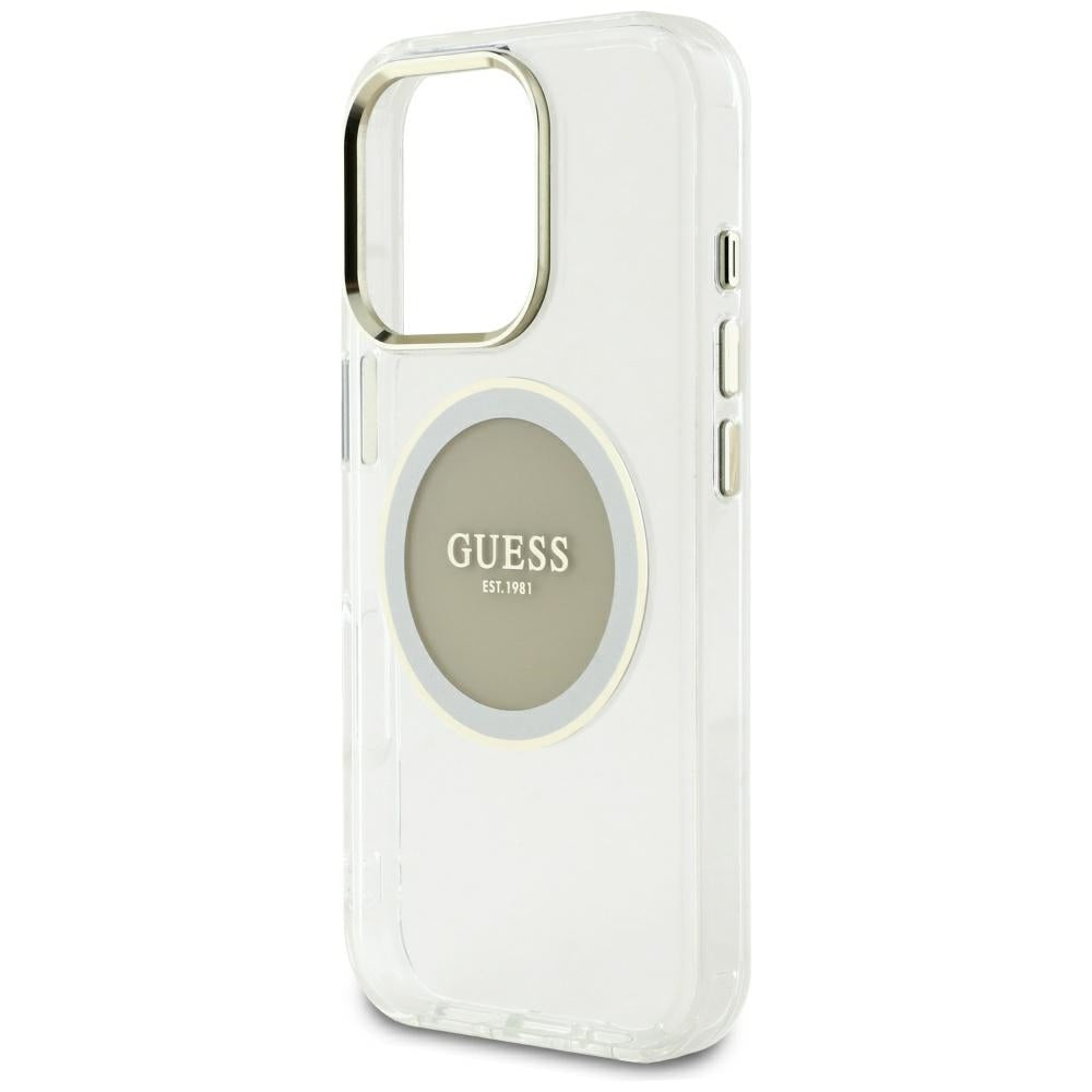 MagSafe-deksel for Apple iPhone 16 Pro Max, Guess, IML Metal Colored Circle, Grå