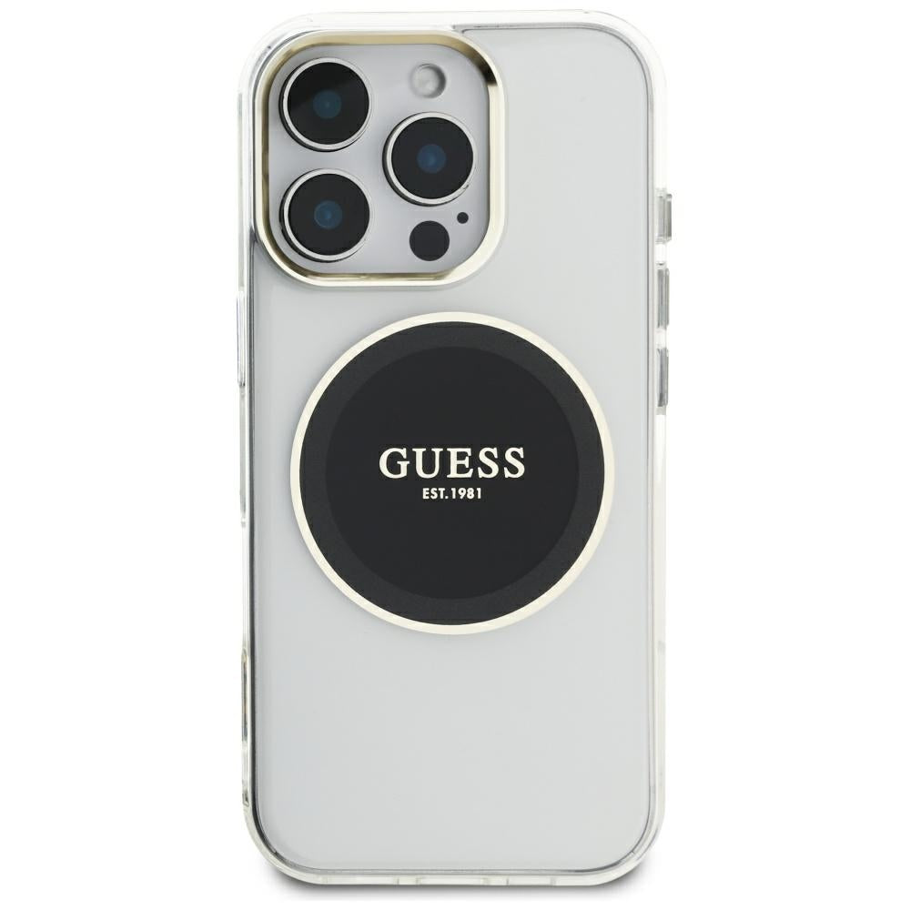 MagSafe-deksel for Apple iPhone 16 Pro Max, Guess, IML Metal Colored Circle, Svart