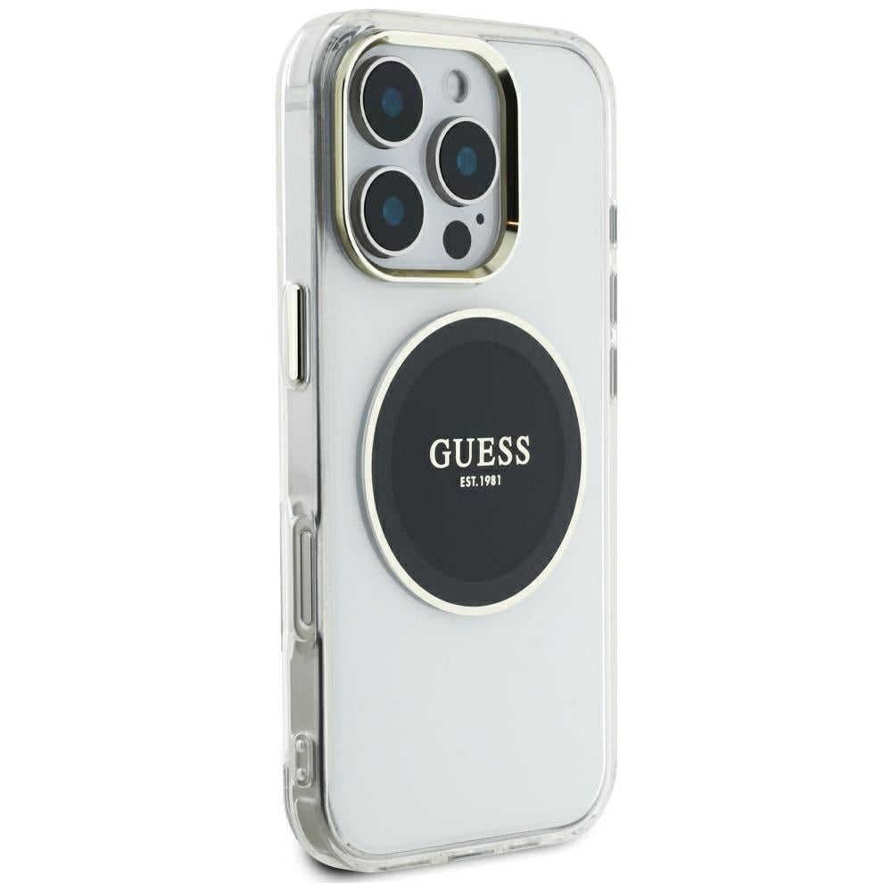 MagSafe-deksel for Apple iPhone 16 Pro Max, Guess, IML Metal Colored Circle, Svart