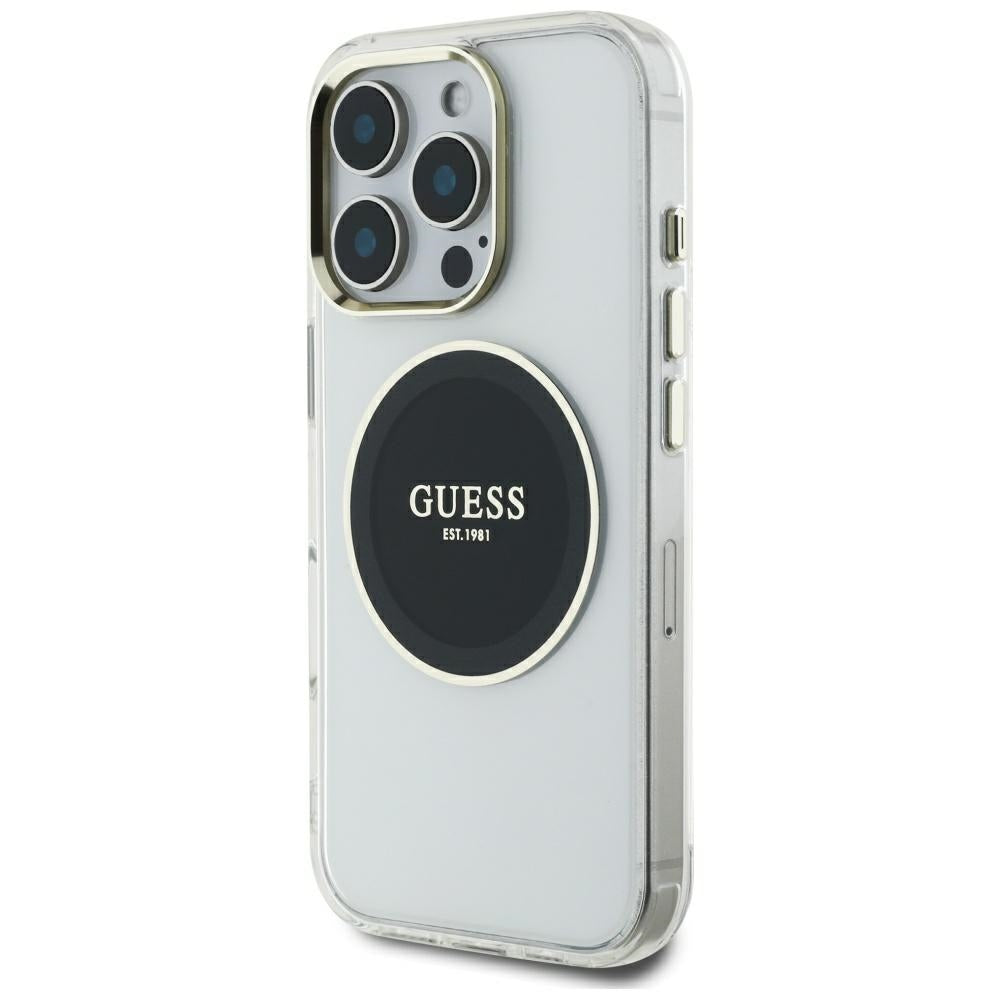 MagSafe-deksel for Apple iPhone 16 Pro Max, Guess, IML Metal Colored Circle, Svart