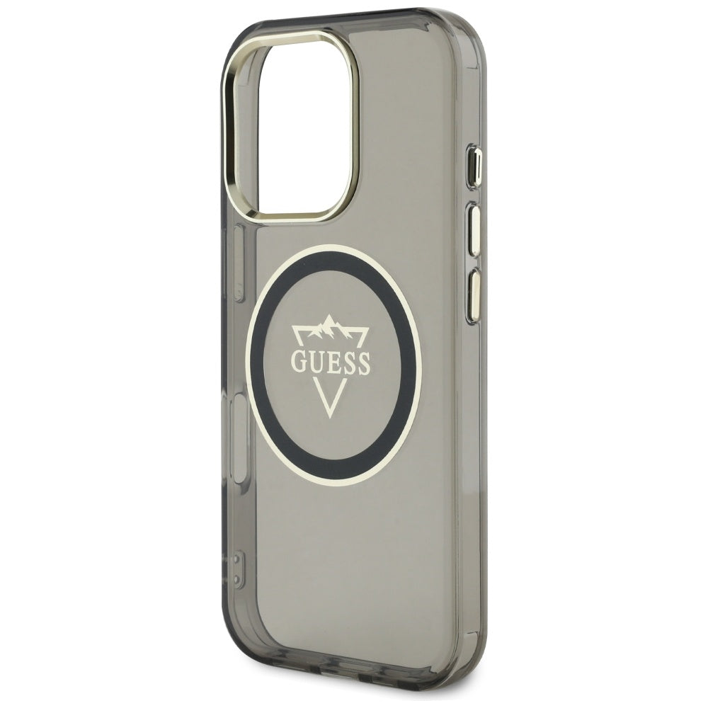 MagSafe-deksel for Apple iPhone 16 Pro Max, Guess, IML Metal Mountain Logo, Svart