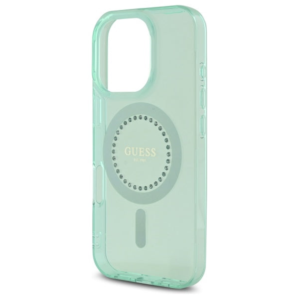 MagSafe-deksel for Apple iPhone 16 Pro Max, Guess, IML Rhinestone, Grønn