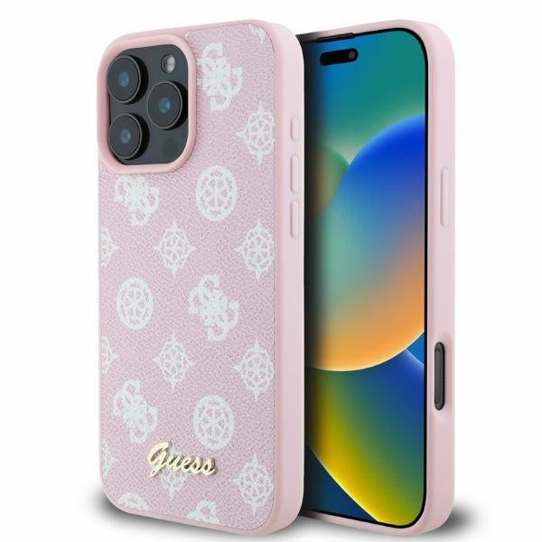 MagSafe-deksel for Apple iPhone 16 Pro Max, Guess, Peony Script, Rosa