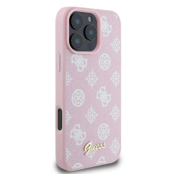 MagSafe-deksel for Apple iPhone 16 Pro Max, Guess, Peony Script, Rosa