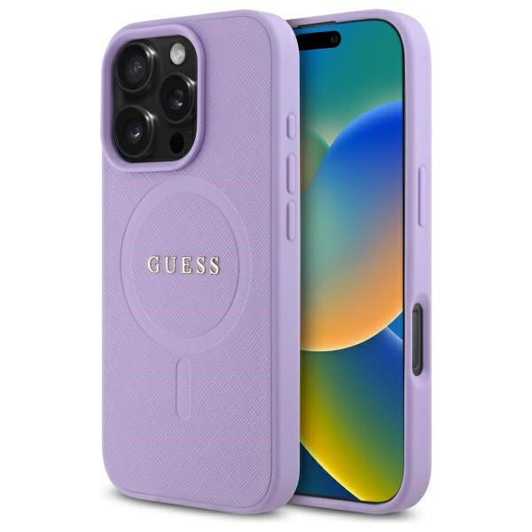 MagSafe-deksel for Apple iPhone 16 Pro Max, Guess, Saffiano, Lilla