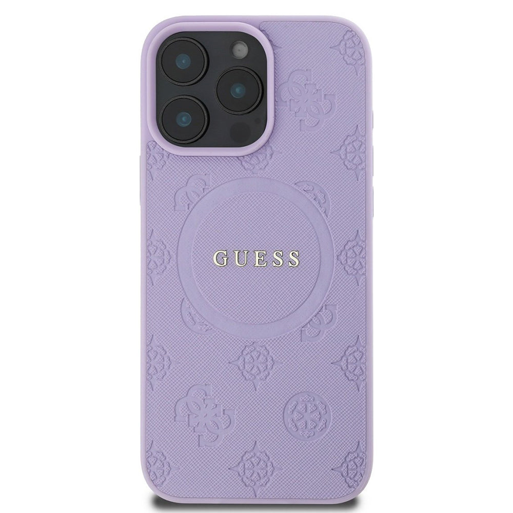 MagSafe-deksel for Apple iPhone 16 Pro Max, Guess, Saffiano Peony Classic Logo, Lilla