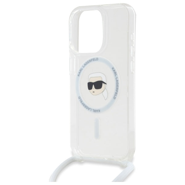 MagSafe-deksel for Apple iPhone 16 Pro Max, Karl Lagerfeld, IML Crossbody Karl's Head, Gjennomsiktig