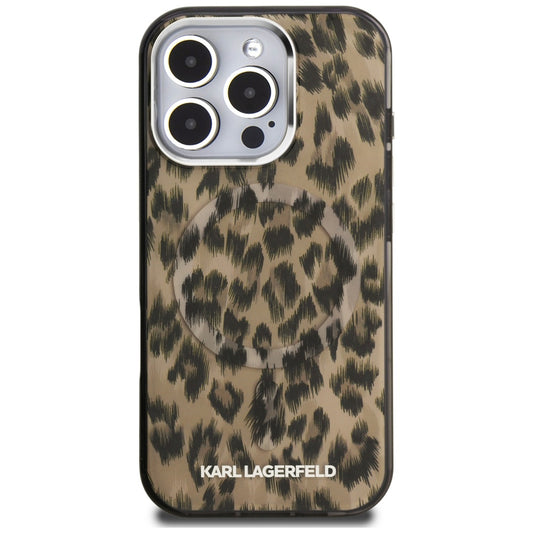 MagSafe-deksel for Apple iPhone 16 Pro Max, Karl Lagerfeld, IML Leopard-mønster, Brun