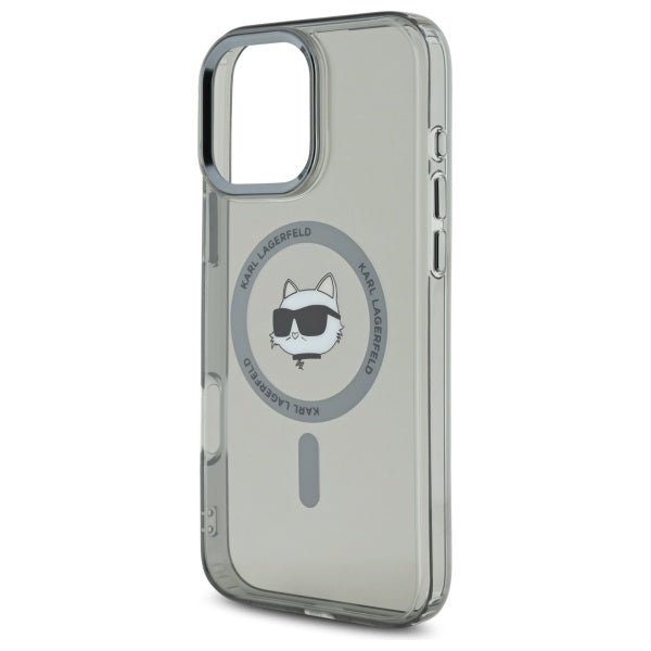 MagSafe-deksel for Apple iPhone 16 Pro Max, Karl Lagerfeld, IML Metal Choupette's Head, Svart