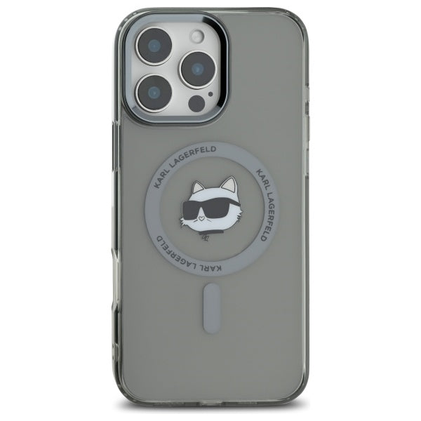 MagSafe-deksel for Apple iPhone 16 Pro Max, Karl Lagerfeld, IML Metal Choupette's Head, Svart