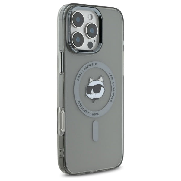 MagSafe-deksel for Apple iPhone 16 Pro Max, Karl Lagerfeld, IML Metal Choupette's Head, Svart
