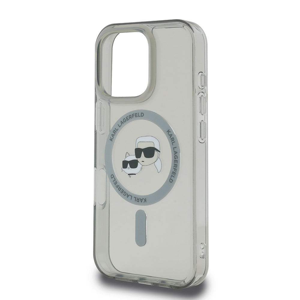 MagSafe-deksel for Apple iPhone 16 Pro Max, Karl Lagerfeld, IML Metal Karl & Choupette's Heads, Svart