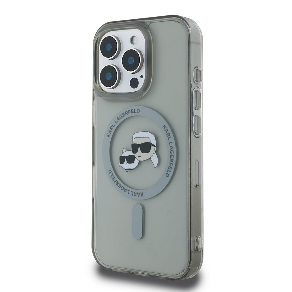 MagSafe-deksel for Apple iPhone 16 Pro Max, Karl Lagerfeld, IML Metal Karl & Choupette's Heads, Svart
