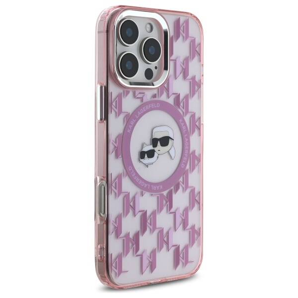 MagSafe-deksel for Apple iPhone 16 Pro Max, Karl Lagerfeld, IML Monogram Karl & Choupette's Heads, Rosa