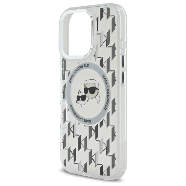 MagSafe-deksel for Apple iPhone 16 Pro Max, Karl Lagerfeld, IML Monogram Karl & Choupette's Heads, Gjennomsiktig