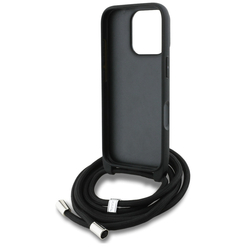 MagSafe deksel for Apple iPhone 16 Pro Max, Karl Lagerfeld, Saffiano Crossbody, Svart