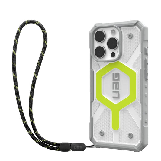 MagSafe-deksel for Apple iPhone 16 Pro Max, Urban Armor Gear, Pathfinder Clear med snor, grønn