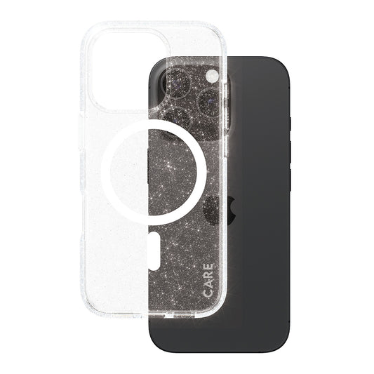 MagSafe-deksel for Apple iPhone 16 Pro, PanzerGlass, Care Urban Combat Star Lit, Transparent Hvit