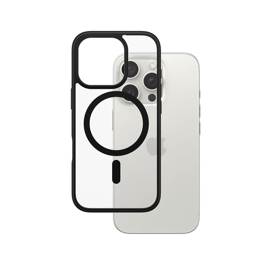 MagSafe-deksel for Apple iPhone 16 Pro, PanzerGlass, Frame, Svart Transparent