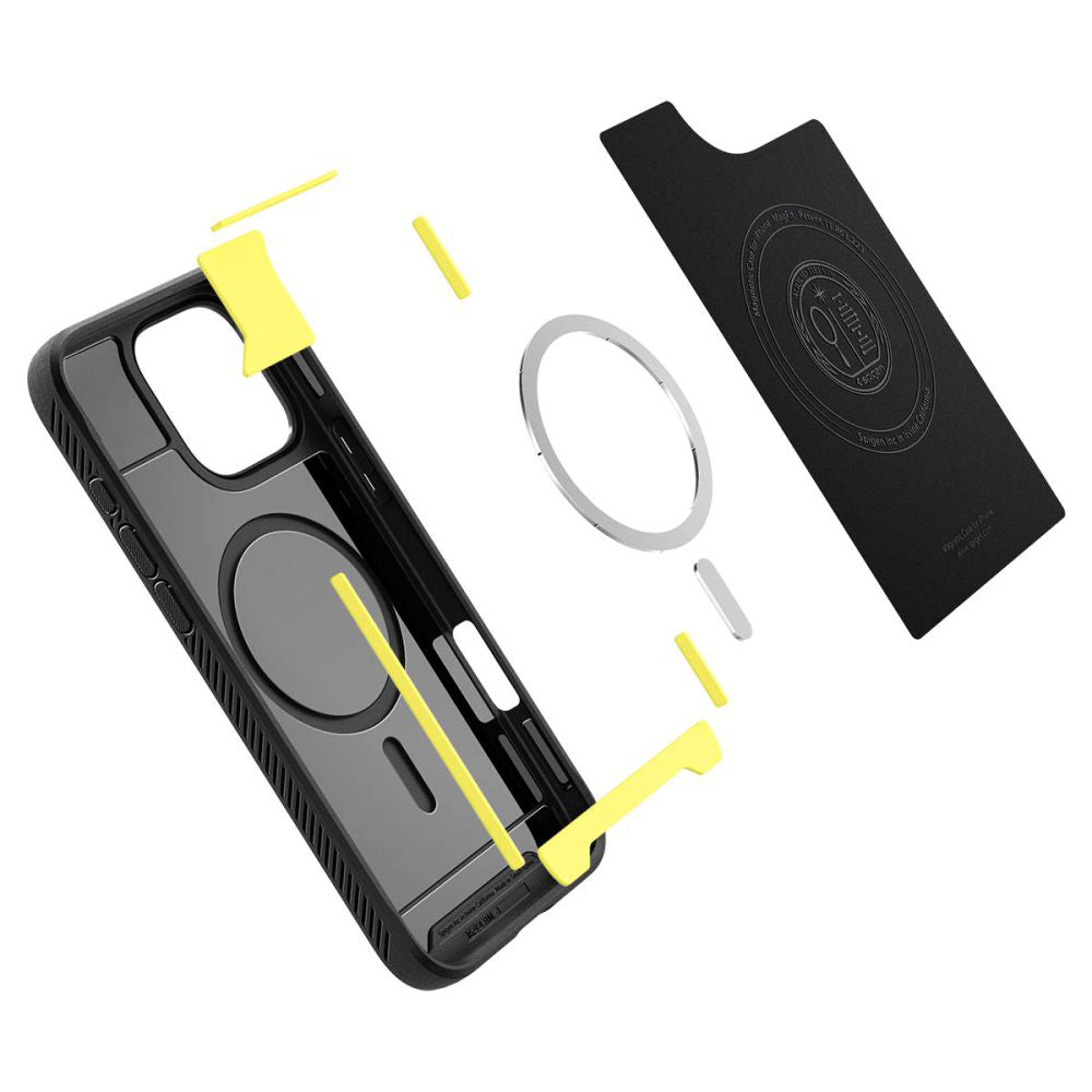 MagSafe-deksel for Apple iPhone 16 Pro, Spigen, Rugged Armor, Matt Svart ACS08115