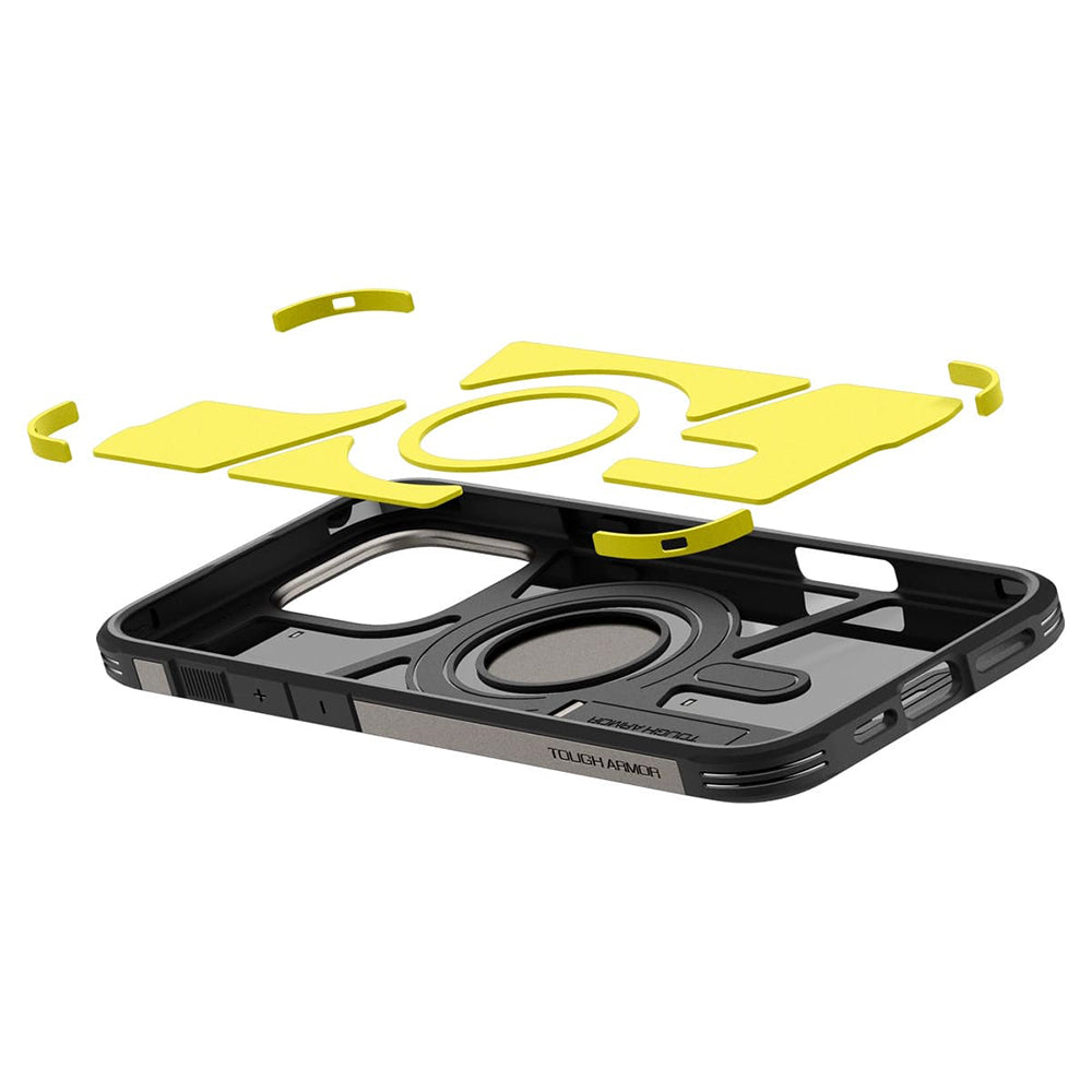 MagSafe-deksel for Apple iPhone 16 Pro, Spigen, Tough Armor, Grå ACS08145