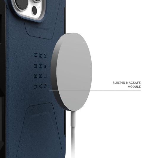 MagSafe-deksel for Apple iPhone 16 Pro, Urban Armor Gear, Civilian, Marineblå