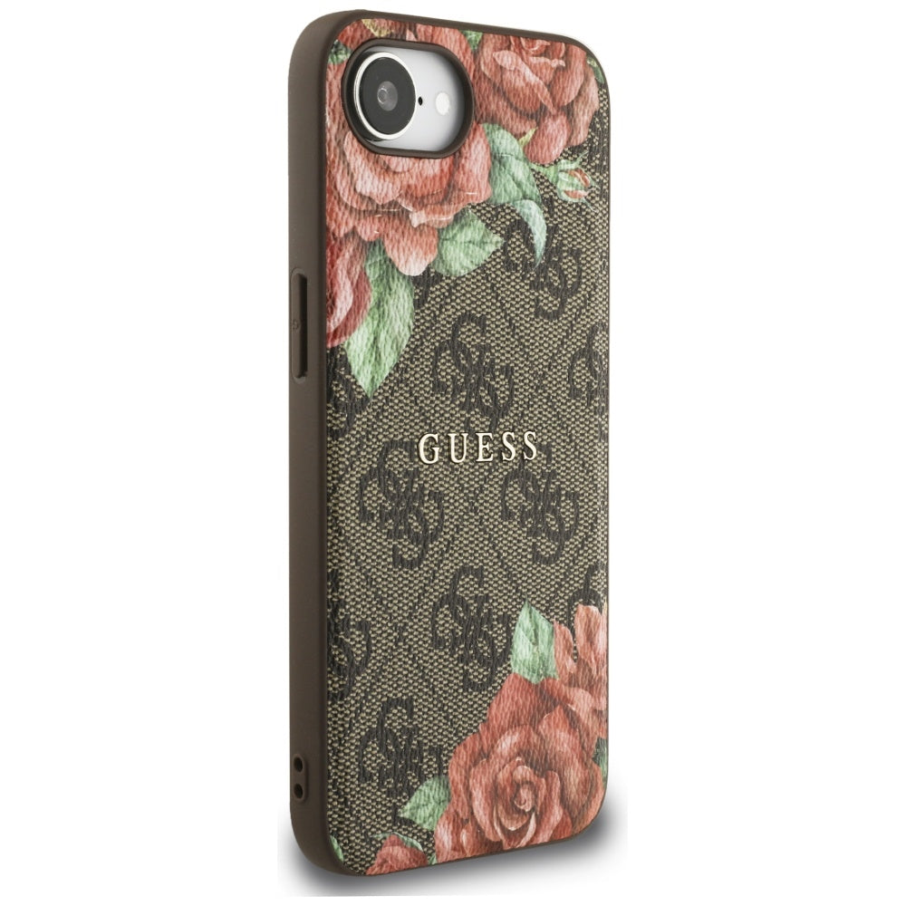 MagSafe-deksel for Apple iPhone 17e / 16e, Guess, 4G Flowers Print, Brun