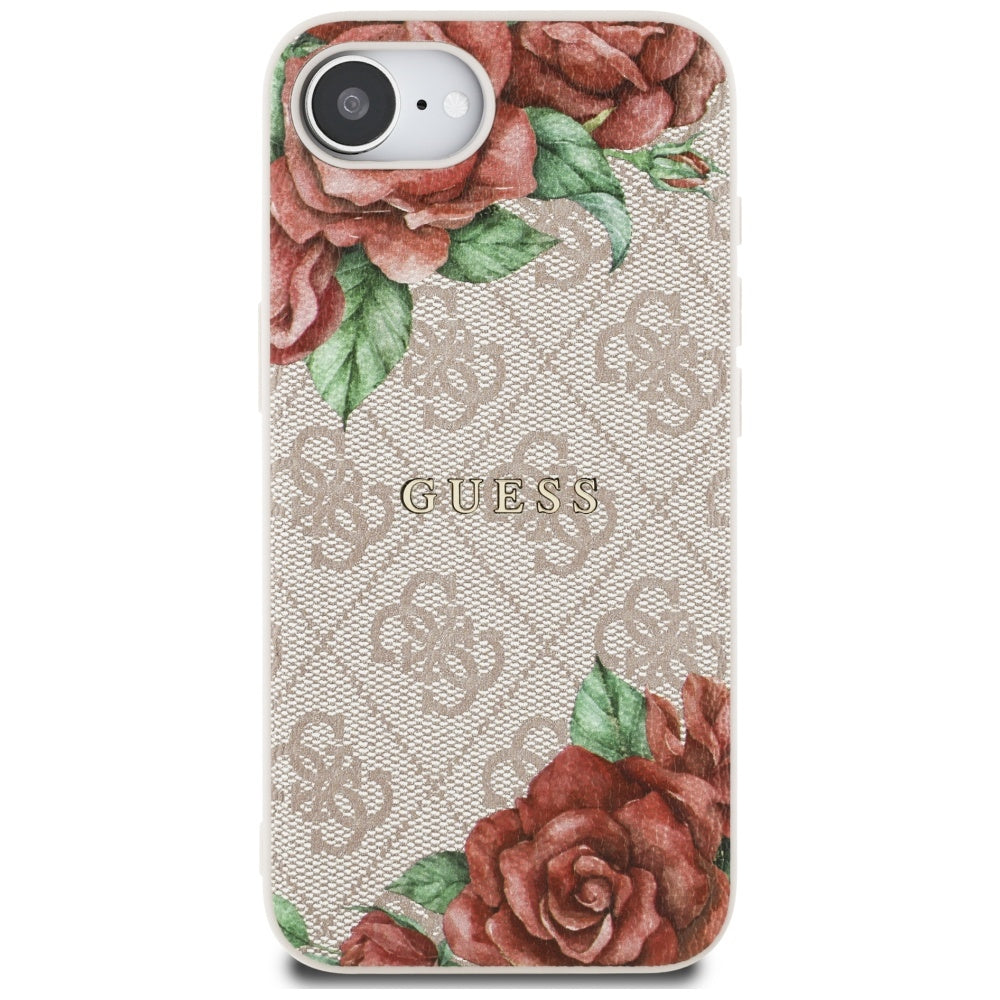 MagSafe-deksel for Apple iPhone 17e / 16e, Guess, 4G Flowers Print, Rosa