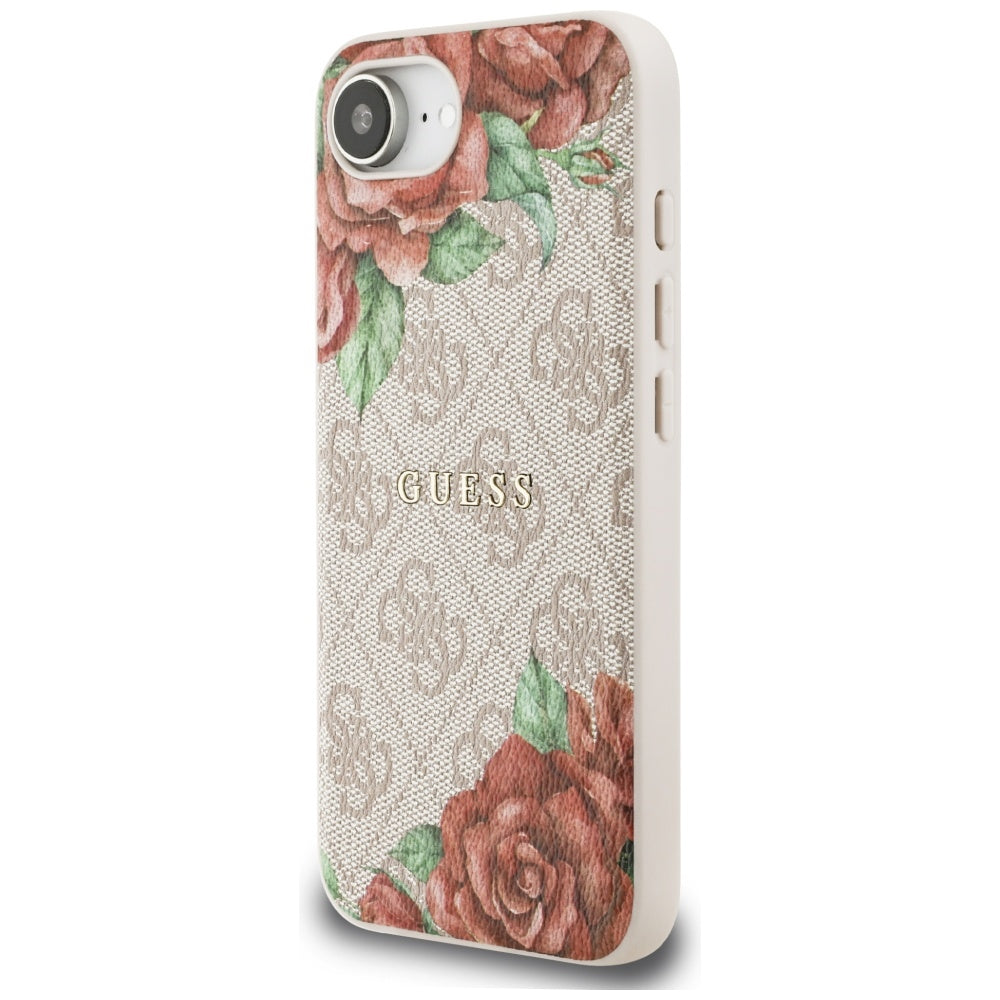MagSafe-deksel for Apple iPhone 17e / 16e, Guess, 4G Flowers Print, Rosa